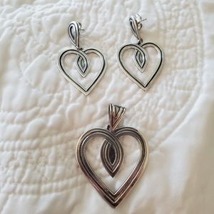 RARE James Avery hearts earrings and pendant